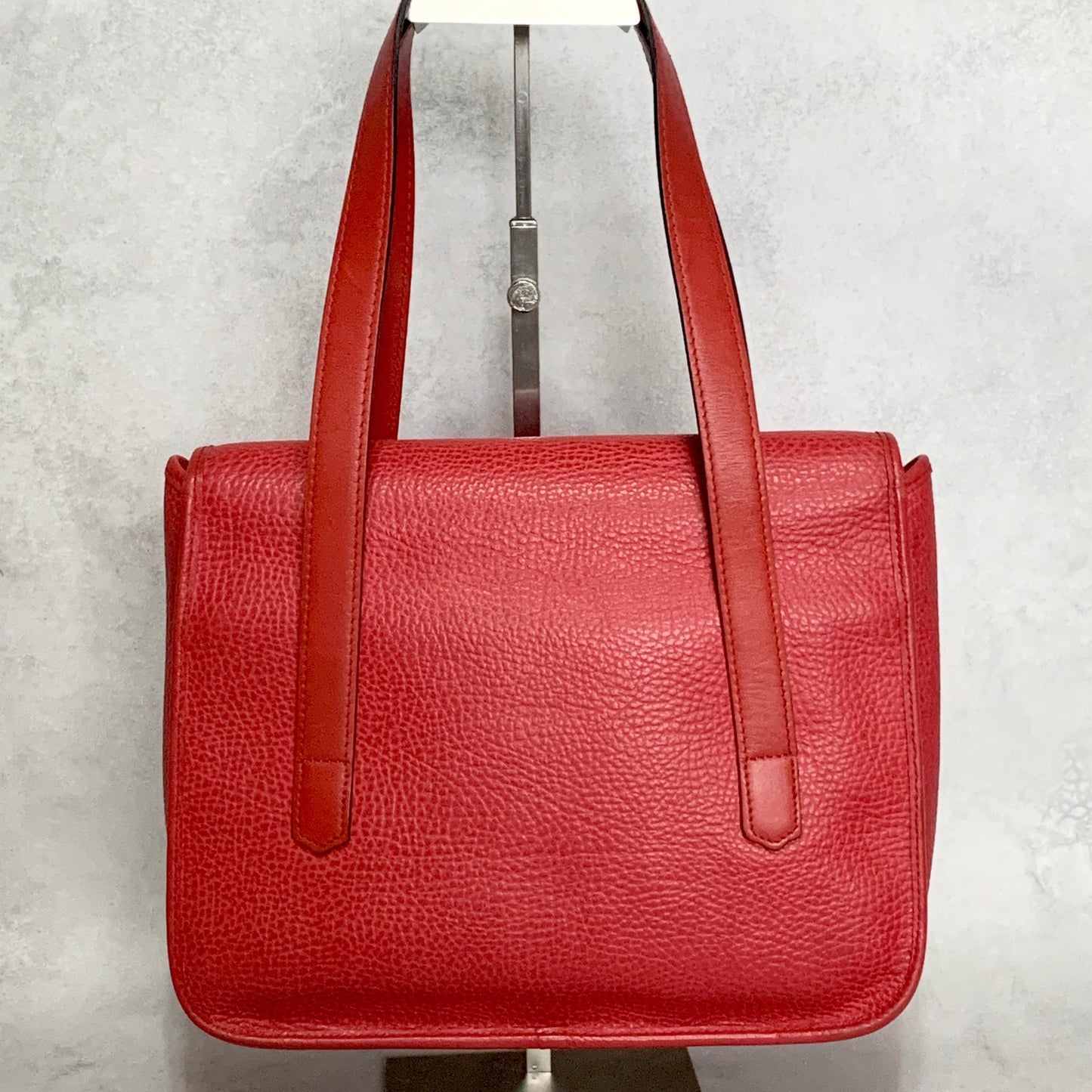 Christian Dior Bag CD Hand Tote Purse Leather Red Gold  Used Women's Authentic