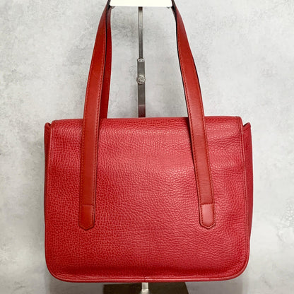 Christian Dior Bag CD Hand Tote Purse Leather Red Gold  Used Women's Authentic