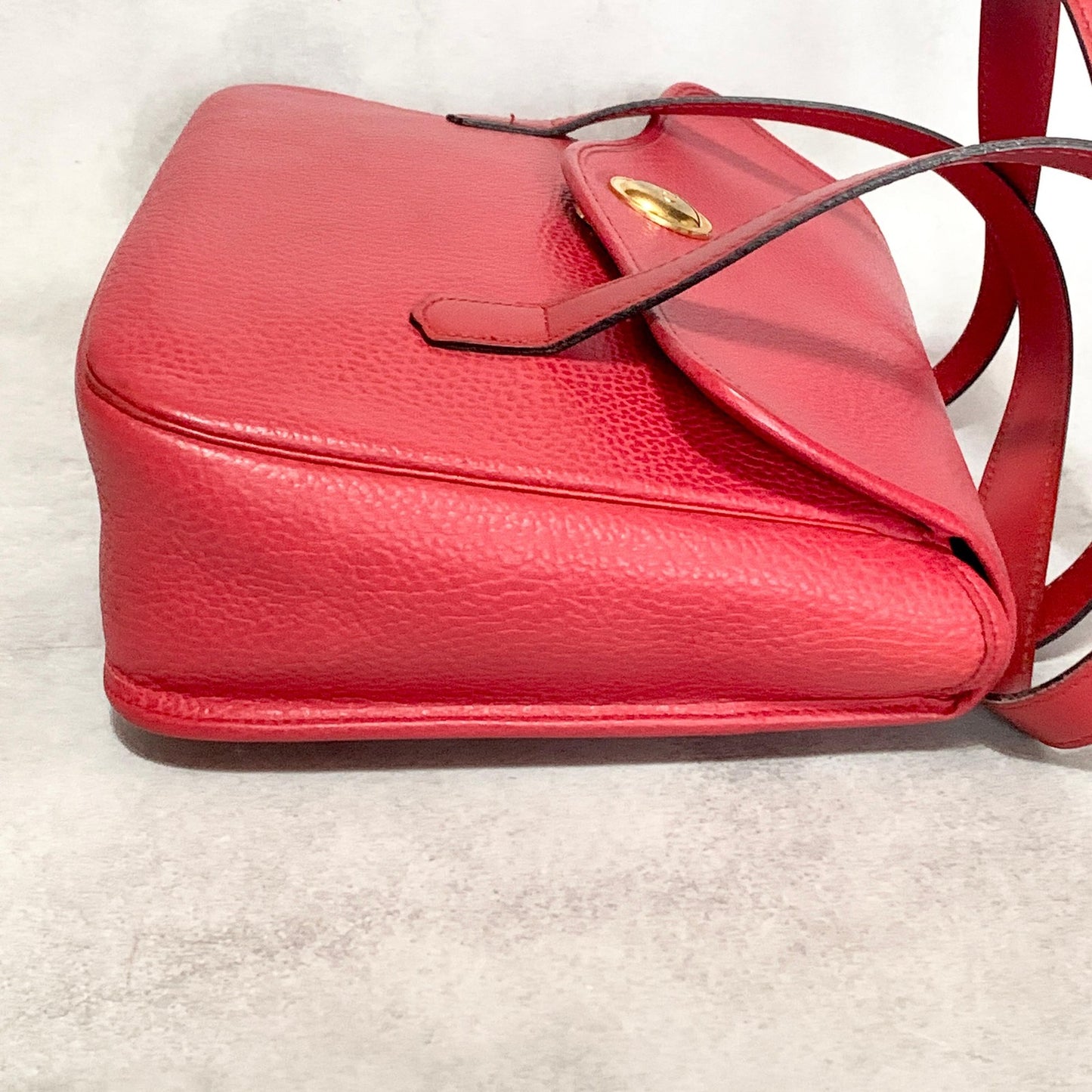 Christian Dior Bag CD Hand Tote Purse Leather Red Gold  Used Women's Authentic