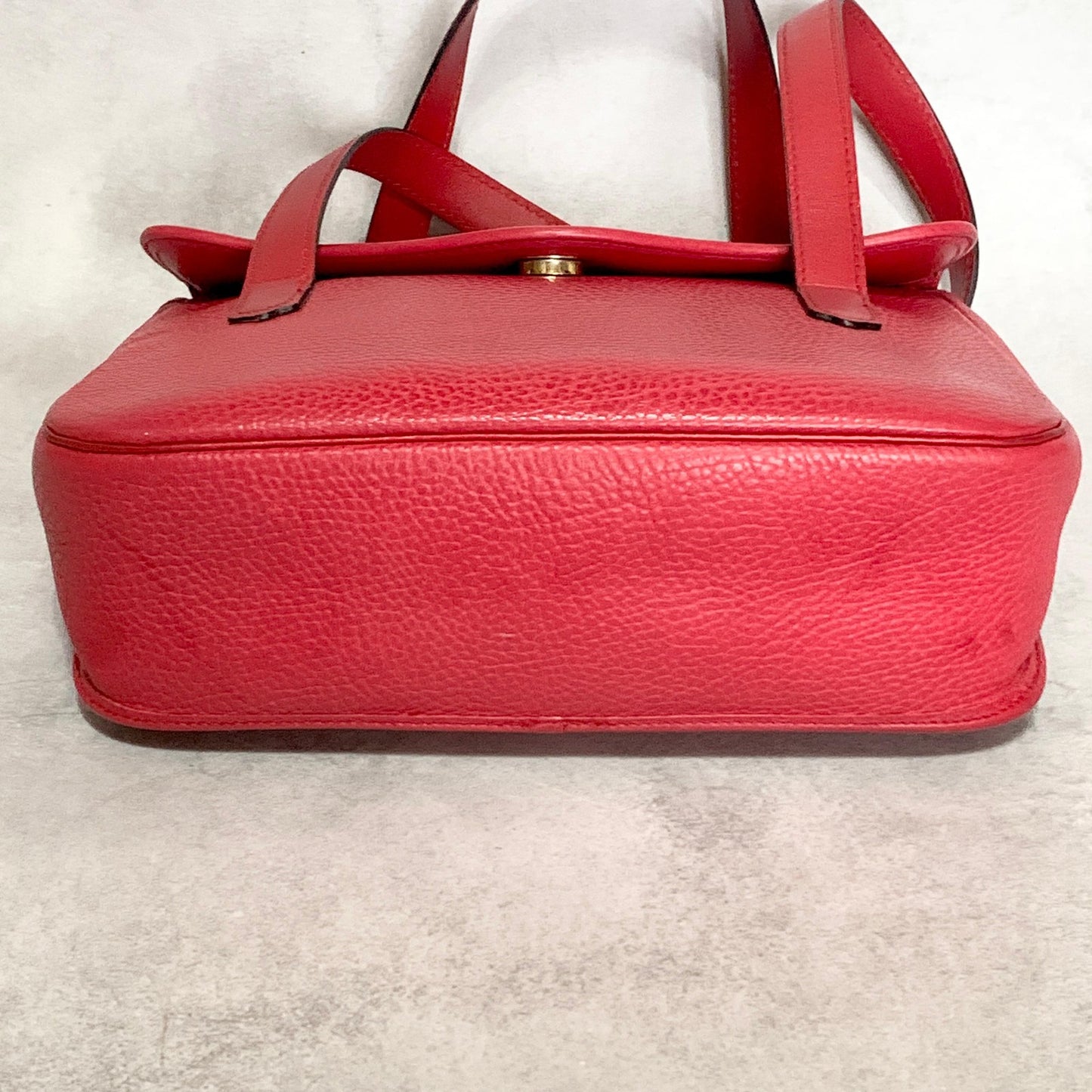 Christian Dior Bag CD Hand Tote Purse Leather Red Gold  Used Women's Authentic