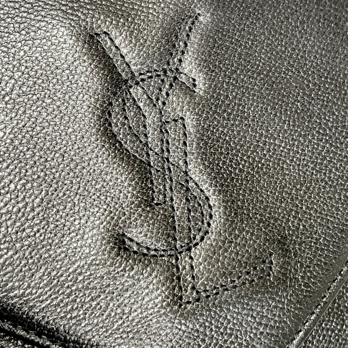 Saint Laurent Bag Cassandra YSL Logo Hand Tote Purse Leather Black Gold Auth