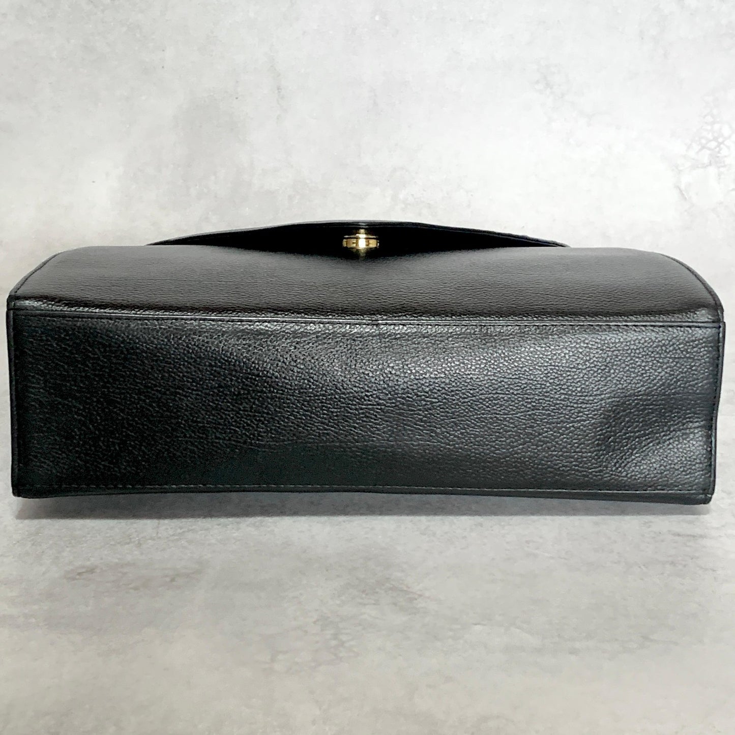 Saint Laurent Bag Cassandra YSL Logo Hand Tote Purse Leather Black Gold Auth