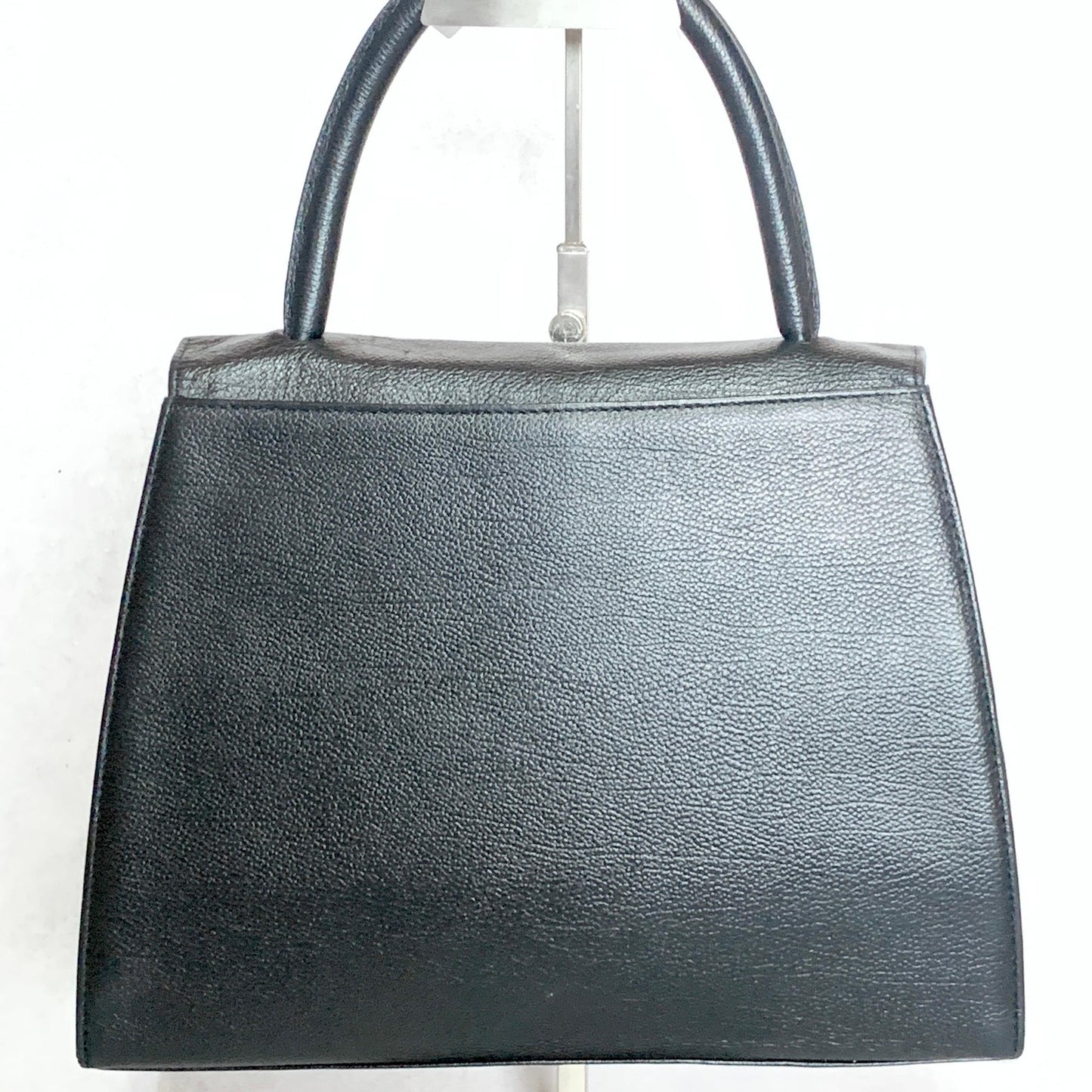Saint Laurent Bag Cassandra YSL Logo Hand Tote Purse Leather Black Gold Auth