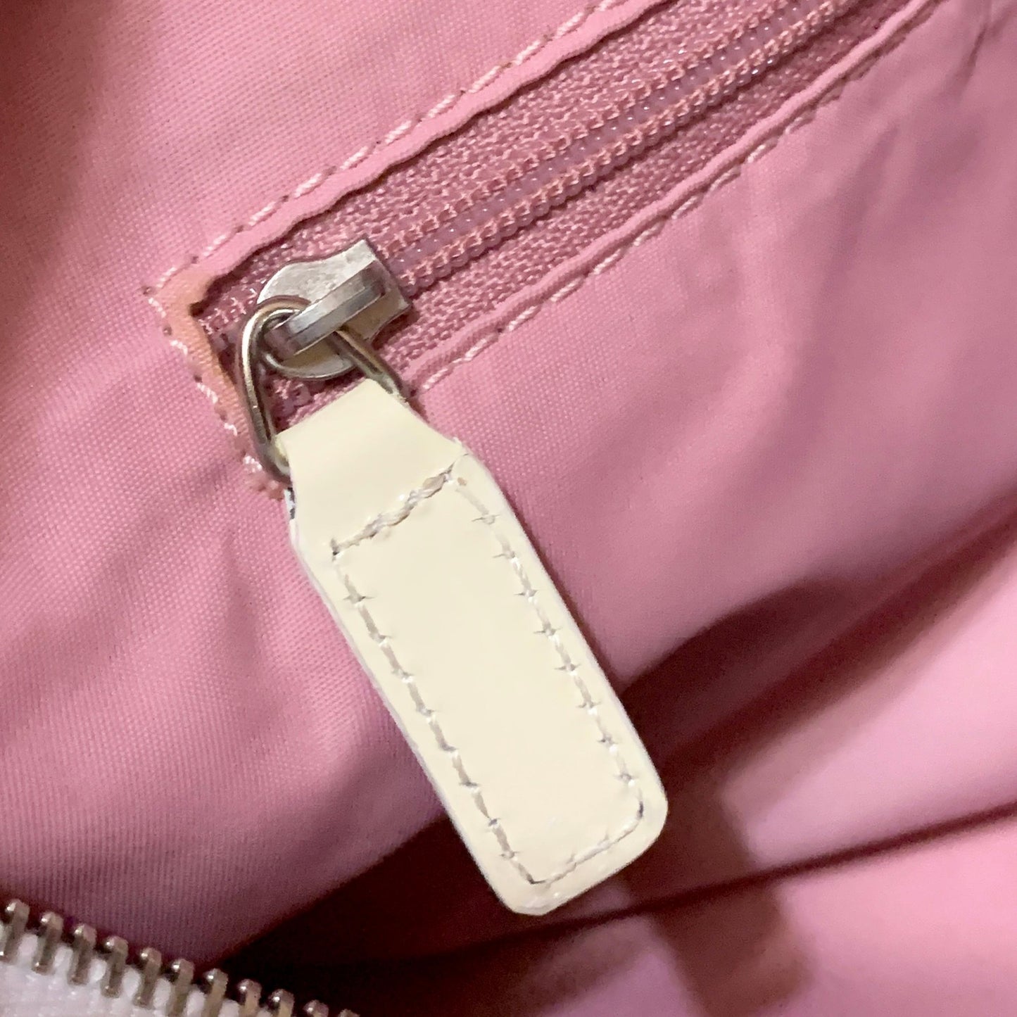 Christian Dior Bag Boston No2 Trotter PVC Hand Tote Purse PVC Pink White Auth