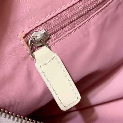 Christian Dior Bag Boston No2 Trotter PVC Hand Tote Purse PVC Pink White Auth