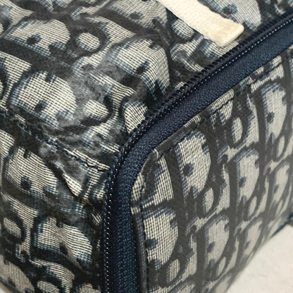 Christian Dior Bag Trotter PVC Hand Tote Purse PVC Navy White Silver Authentic