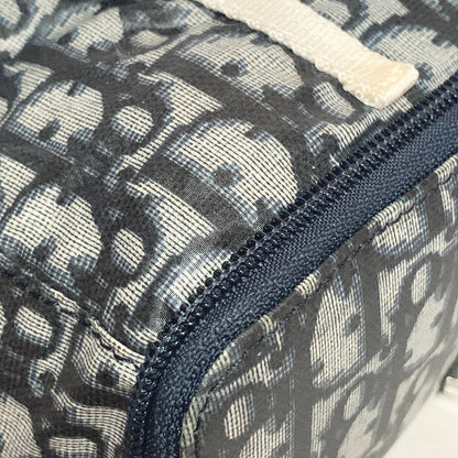 Christian Dior Bag Trotter PVC Hand Tote Purse PVC Navy White Silver Authentic