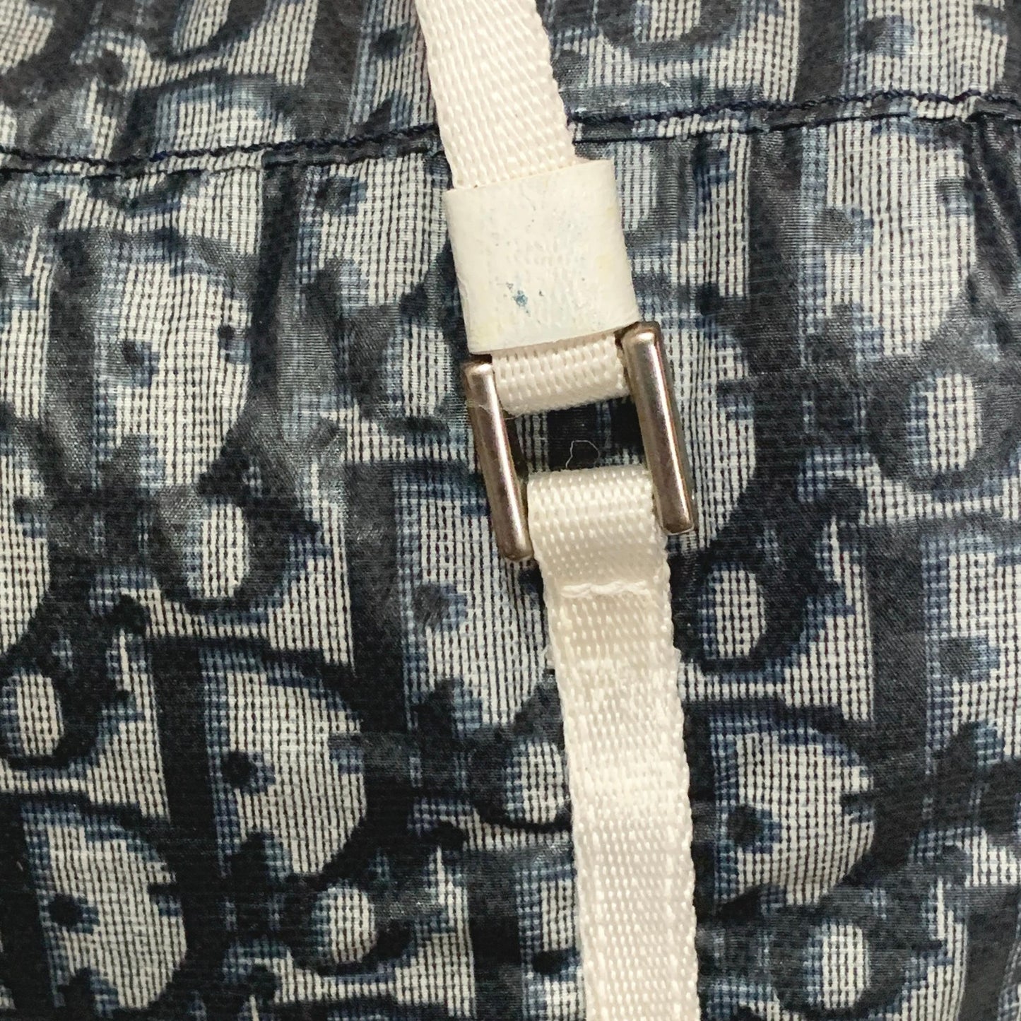 Christian Dior Bag Trotter PVC Hand Tote Purse PVC Navy White Silver Authentic