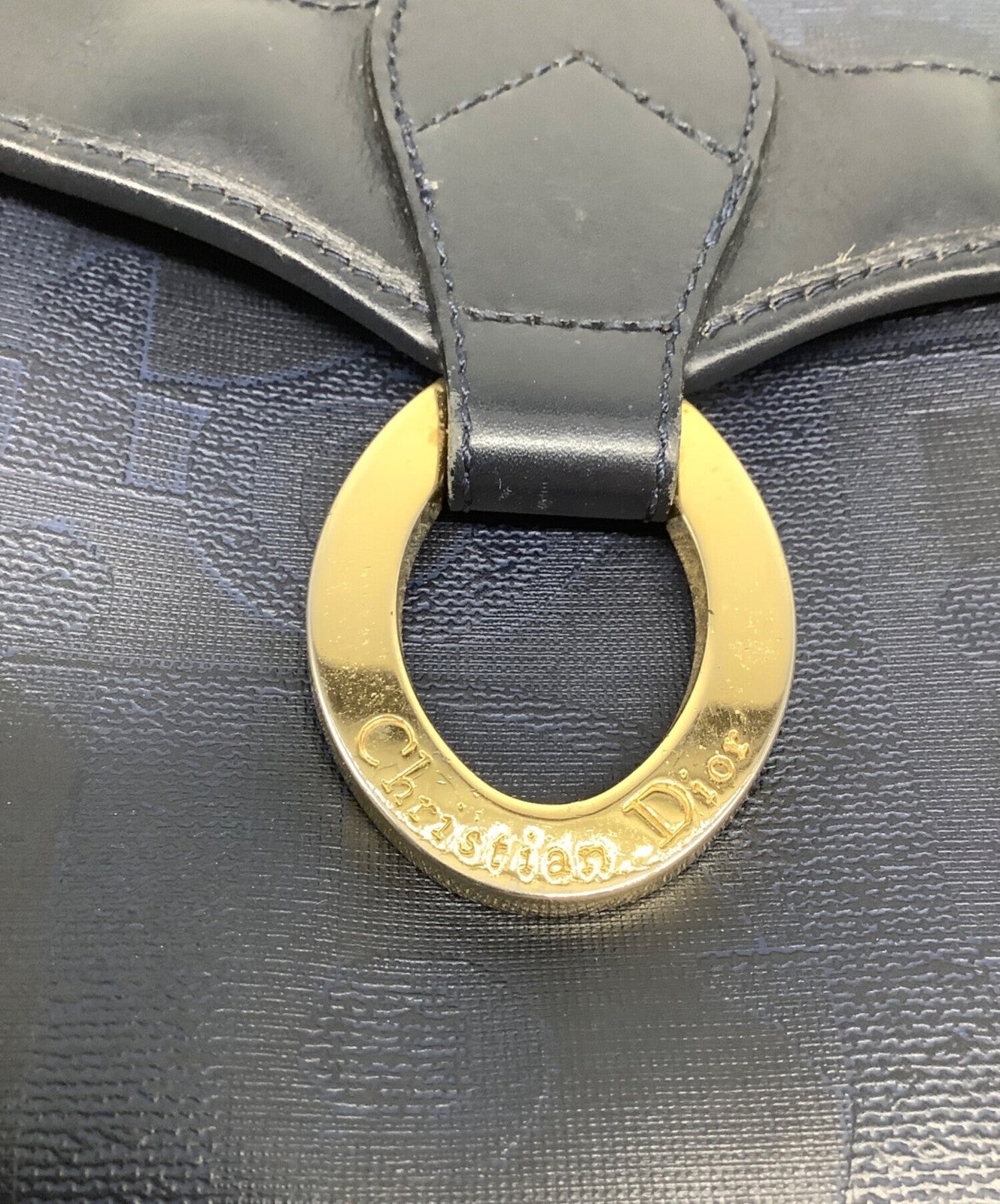 Christian Dior Shoulder Bag Purse Navy Authentic