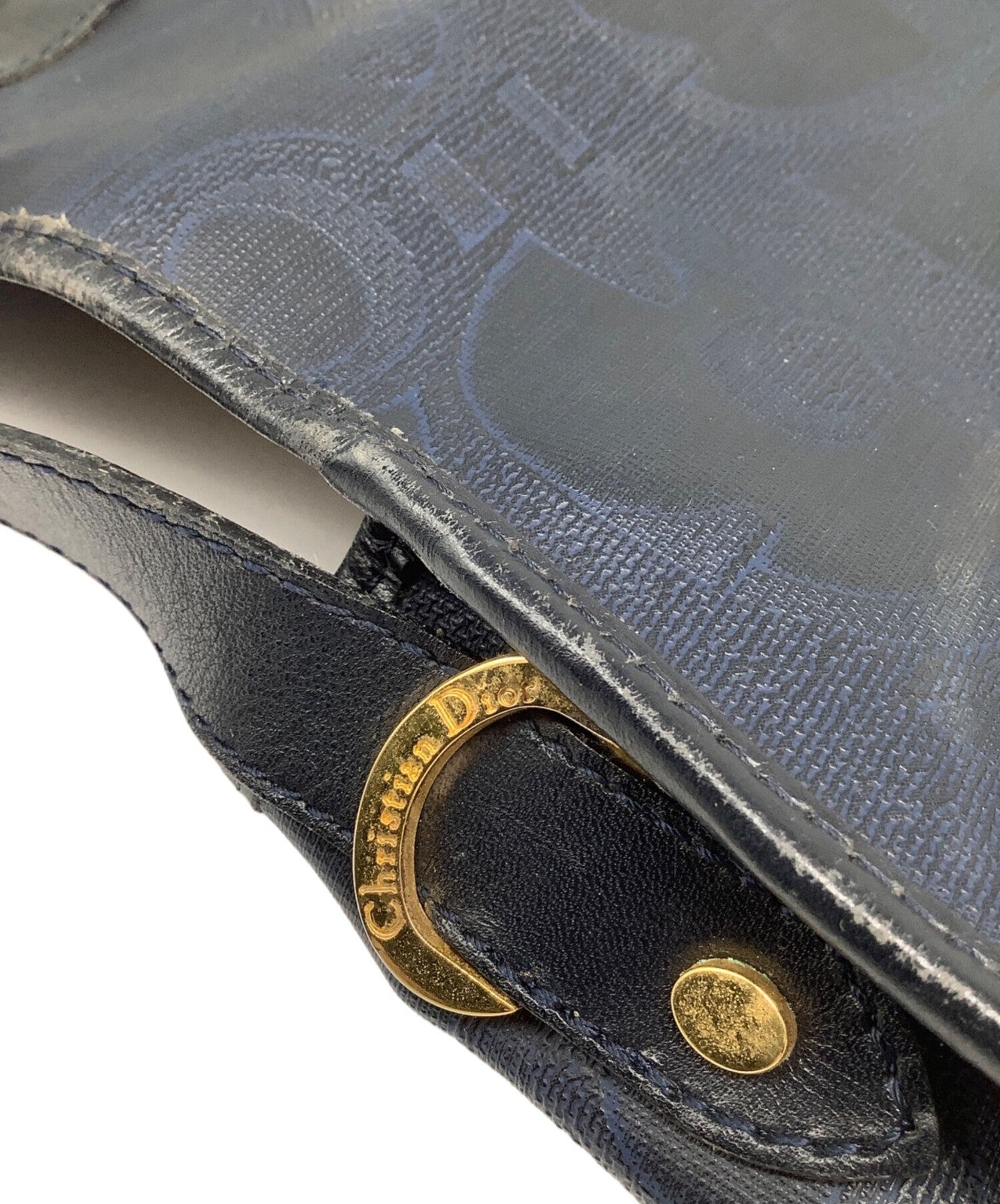 Christian Dior Shoulder Bag Purse Navy Authentic
