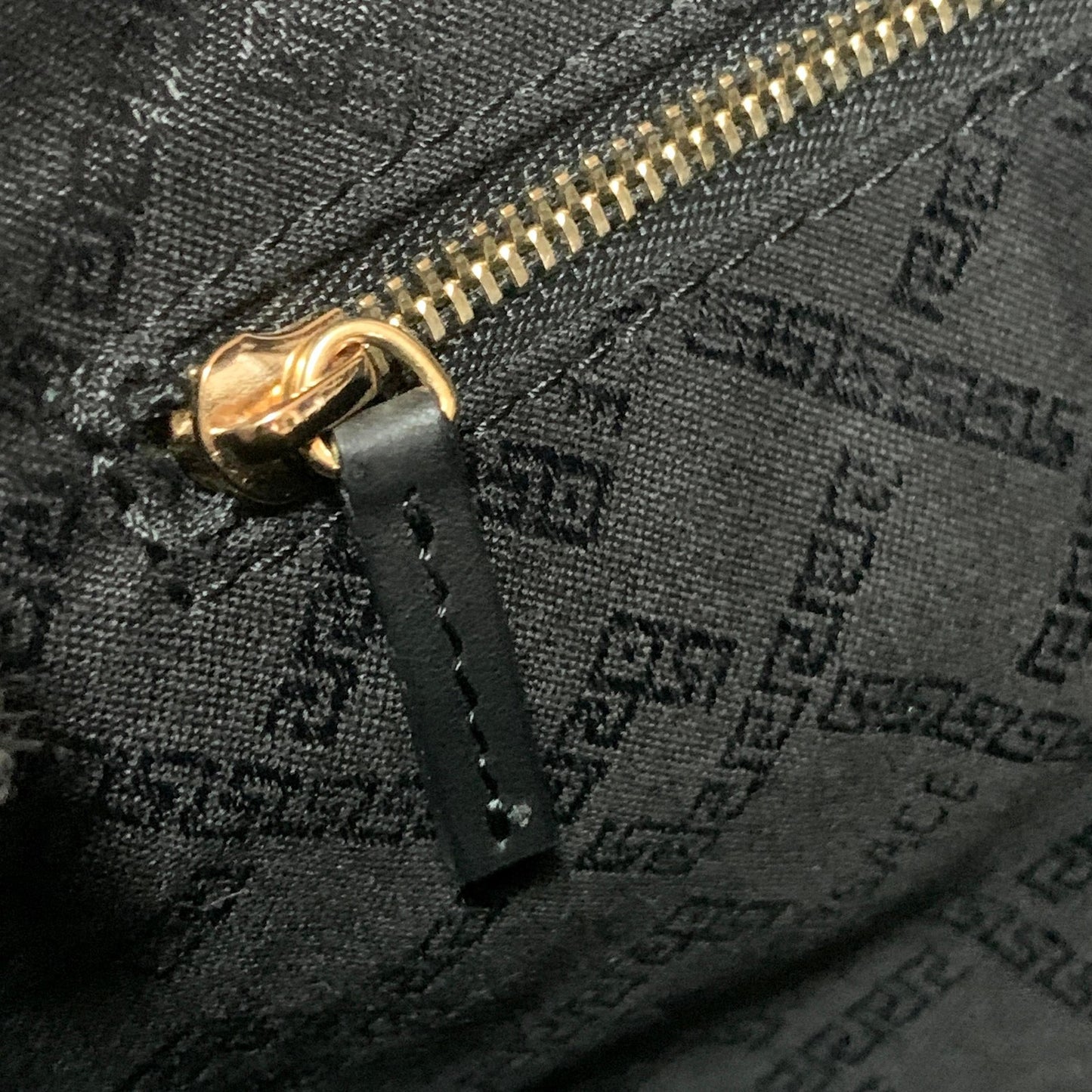 VERSACE Bag Medusa Clutch Purse Hand Leather Black Gold Used Authentic