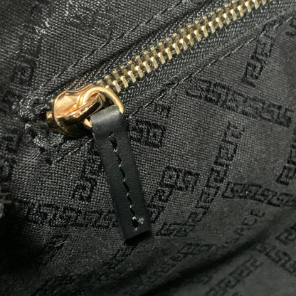 VERSACE Bag Medusa Clutch Purse Hand Leather Black Gold Used Authentic
