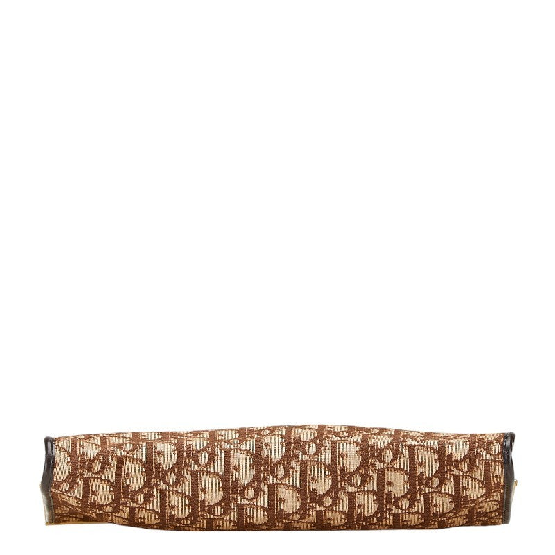 Christian Dior Clutch Bag Second Bag Trotter Canvas Leather Brown Authentic