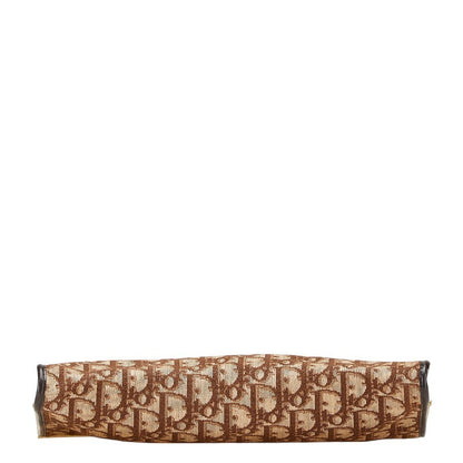 Christian Dior Clutch Bag Second Bag Trotter Canvas Leather Brown Authentic