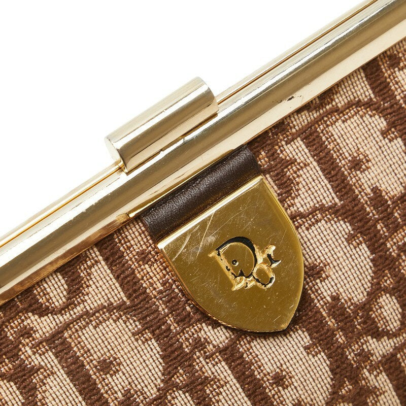 Christian Dior Clutch Bag Second Bag Trotter Canvas Leather Brown Authentic