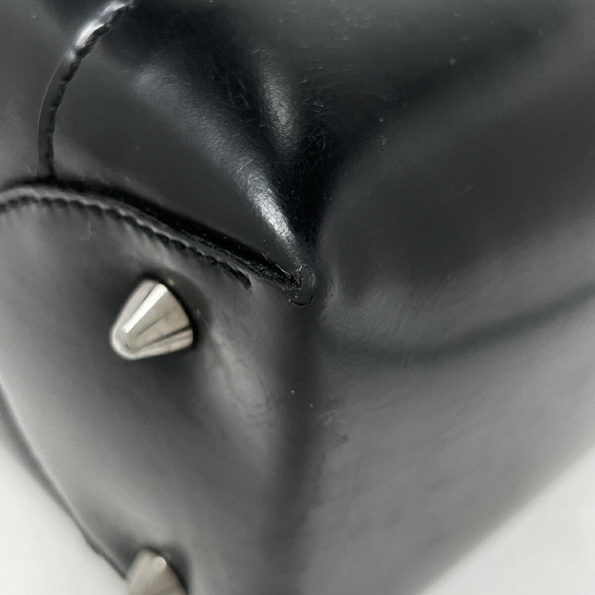 Christian Dior Hand Bag Tote Purse Leather Black Authentic