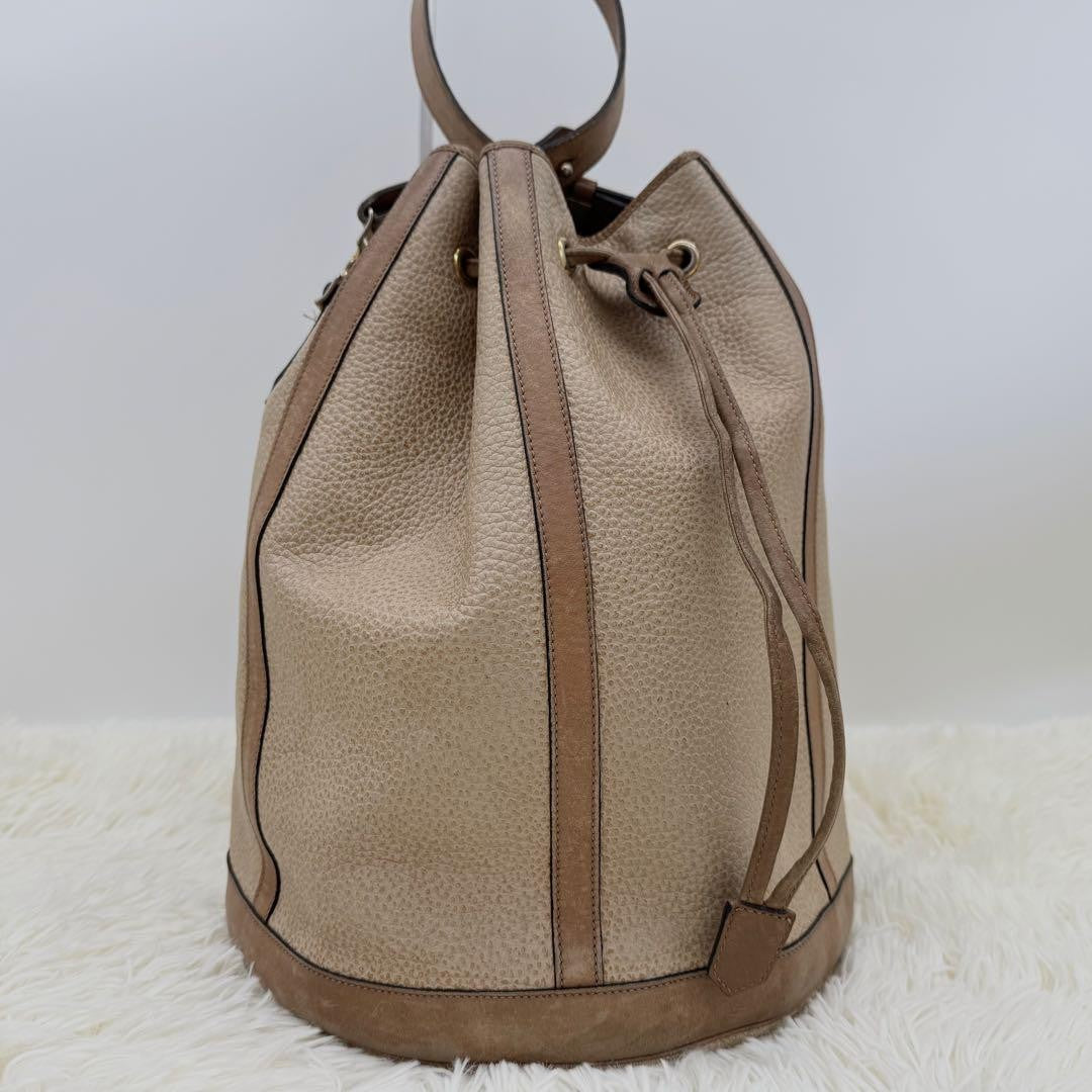 Christian Dior Shoulder Bag Purse Leather Beige Brown Authentic