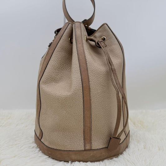 Christian Dior Shoulder Bag Purse Leather Beige Brown Authentic