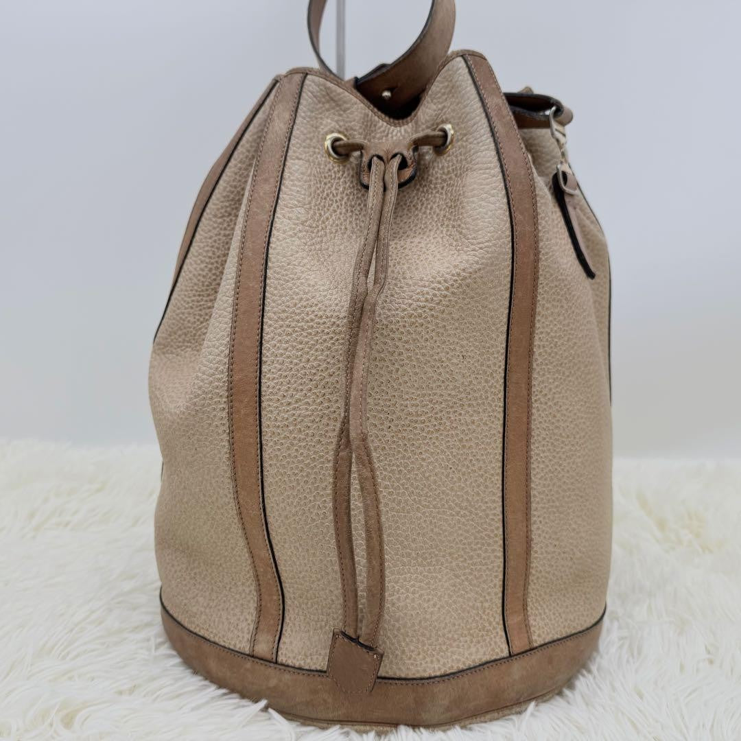 Christian Dior Shoulder Bag Purse Leather Beige Brown Authentic