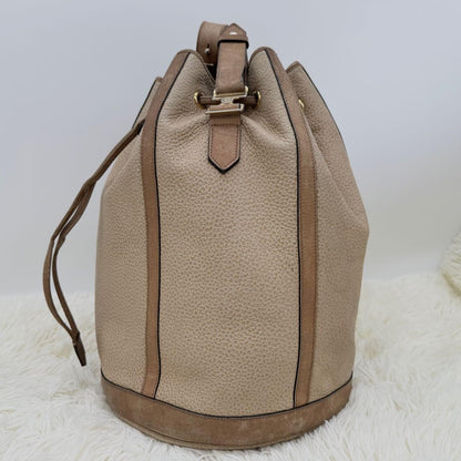 Christian Dior Shoulder Bag Purse Leather Beige Brown Authentic