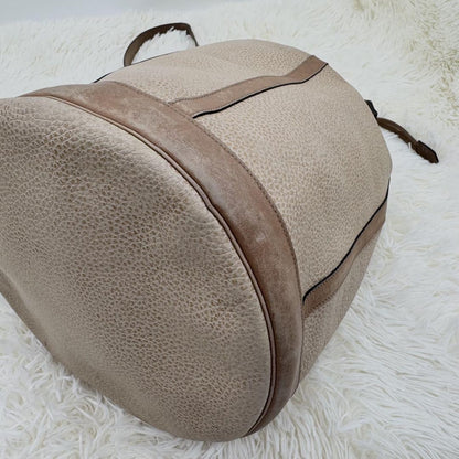 Christian Dior Shoulder Bag Purse Leather Beige Brown Authentic