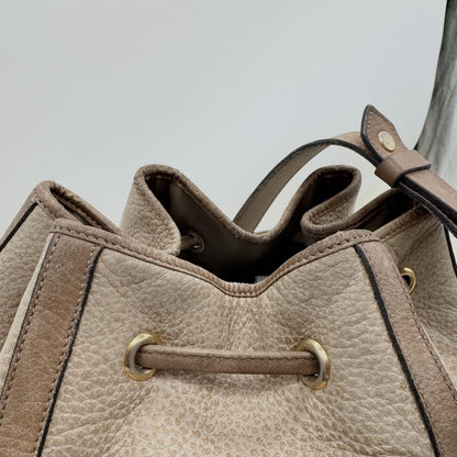 Christian Dior Shoulder Bag Purse Leather Beige Brown Authentic