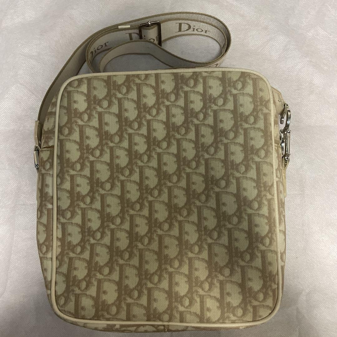 Christian Dior Shoulder Bag Purse Trotter Beige Authentic