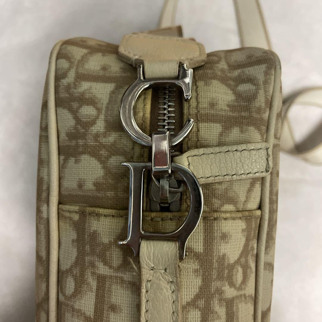 Christian Dior Shoulder Bag Purse Trotter Beige Authentic