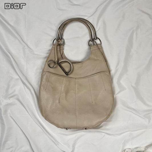 Christian Dior Hand Shoulder Bag Tote Purse Leather Authentic