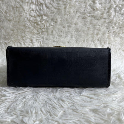 Christian Dior Hand Shoulder Bag Tote Purse 2way Trotter PVC Leather Black Auth