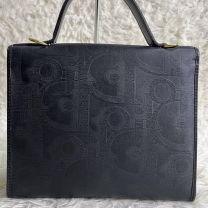 Christian Dior Hand Shoulder Bag Tote Purse 2way Trotter PVC Leather Black Auth