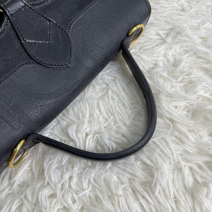 Christian Dior Hand Shoulder Bag Tote Purse 2way Trotter PVC Leather Black Auth