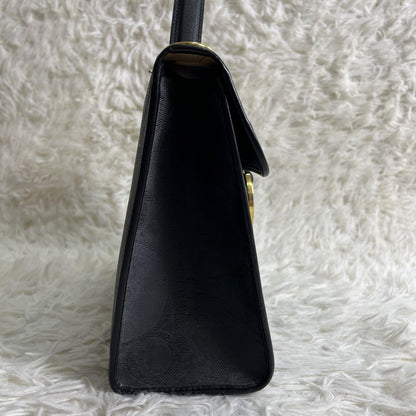 Christian Dior Hand Shoulder Bag Tote Purse 2way Trotter PVC Leather Black Auth