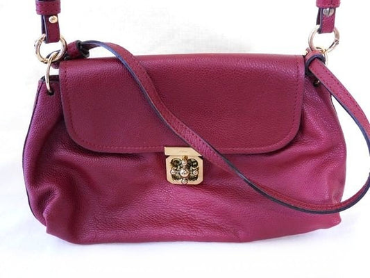 Chloe Mini Hand Shoulder Bag Tote Purse 2way Leather Red Authentic