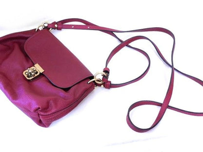 Chloe Mini Hand Shoulder Bag Tote Purse 2way Leather Red Authentic