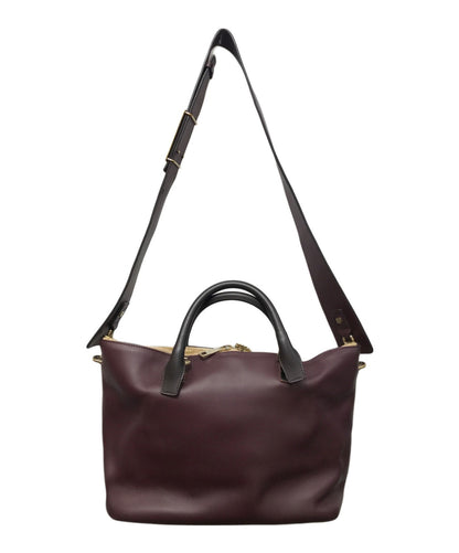Chloe Hand Shoulder Bag Tote Purse 2way Purple Beige Authentic