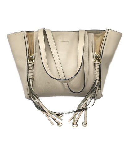 Chloe Hand Bag Tote Purse Milo Beige Authentic