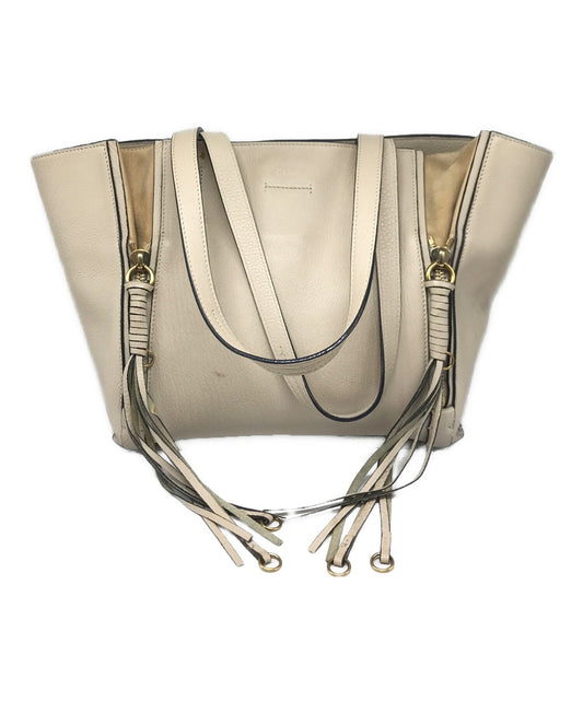Chloe Hand Bag Tote Purse Milo Beige Authentic