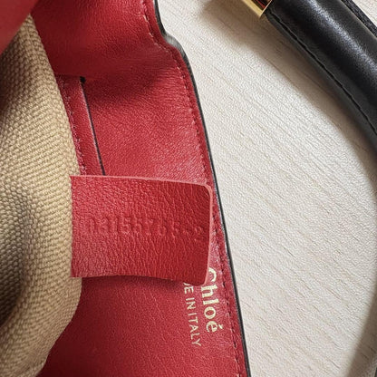 Chloe Hand Shoulder Bag Tote Purse 2way GALA Leather Red Authentic