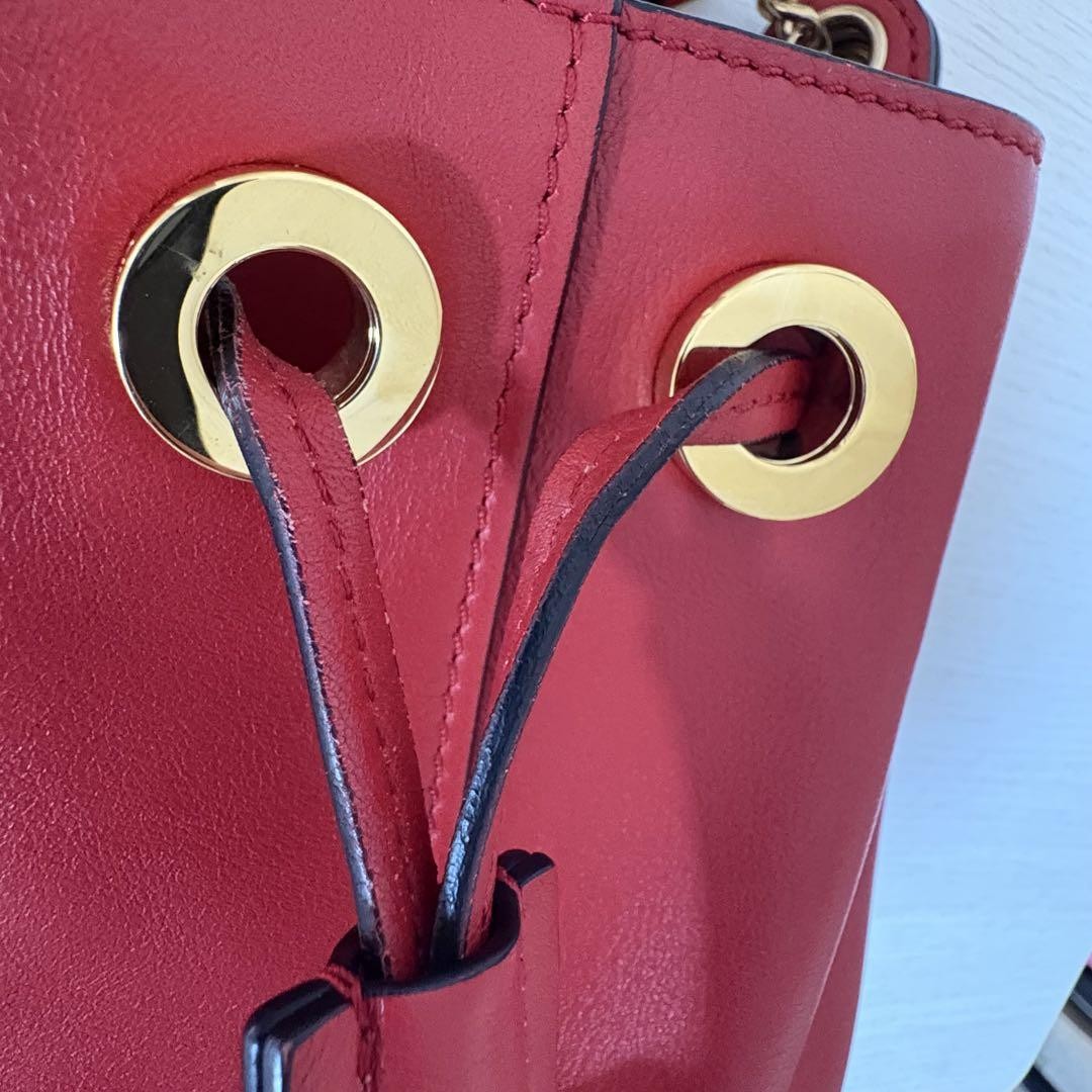 Chloe Hand Shoulder Bag Tote Purse 2way GALA Leather Red Authentic