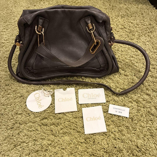 Chloe Hand Shoulder Bag Tote Purse Paraty Leather Authentic