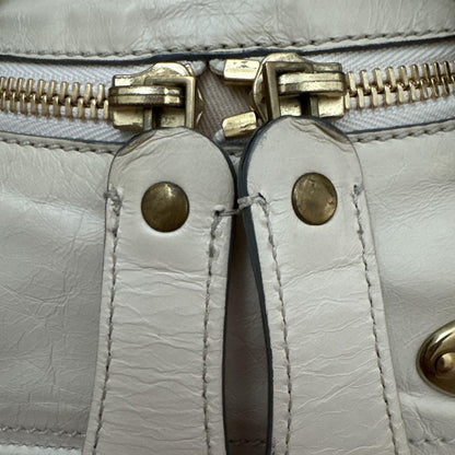 Chloe Hand Bag Tote Purse Leather Off White Authentic