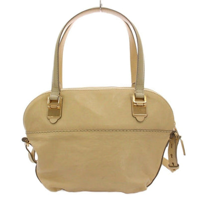Chloe Hand Shoulder Bag Tote Purse 2way ANGIE Leather Beige Authentic