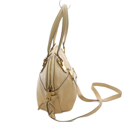 Chloe Hand Shoulder Bag Tote Purse 2way ANGIE Leather Beige Authentic