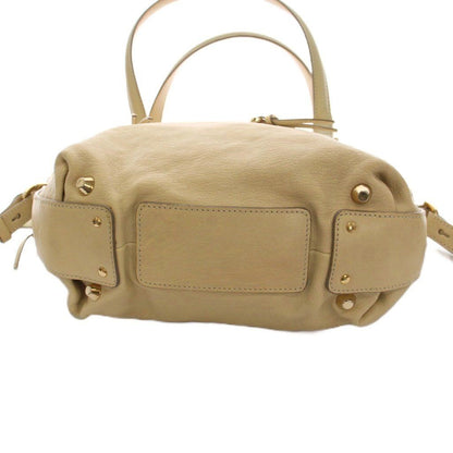 Chloe Hand Shoulder Bag Tote Purse 2way ANGIE Leather Beige Authentic