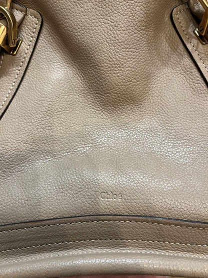 Chloe Hand Bag Tote Purse Paraty Leather Beige Authentic