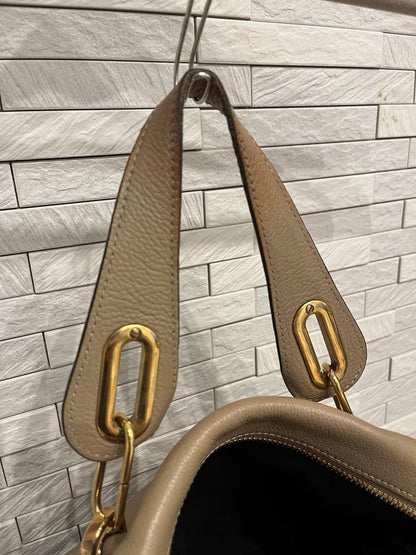 Chloe Hand Bag Tote Purse Paraty Leather Beige Authentic