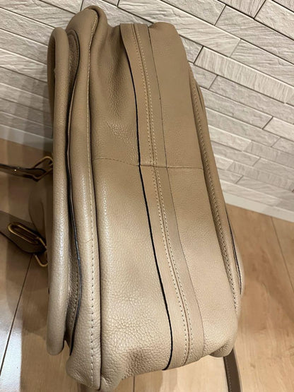 Chloe Hand Bag Tote Purse Paraty Leather Beige Authentic
