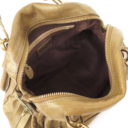 Chloe Hand Bag Tote Purse Paraty Leather Gold Authentic