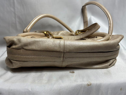 Chloe Hand Shoulder Bag Tote Purse 2way Paraty Leather Beige Authentic